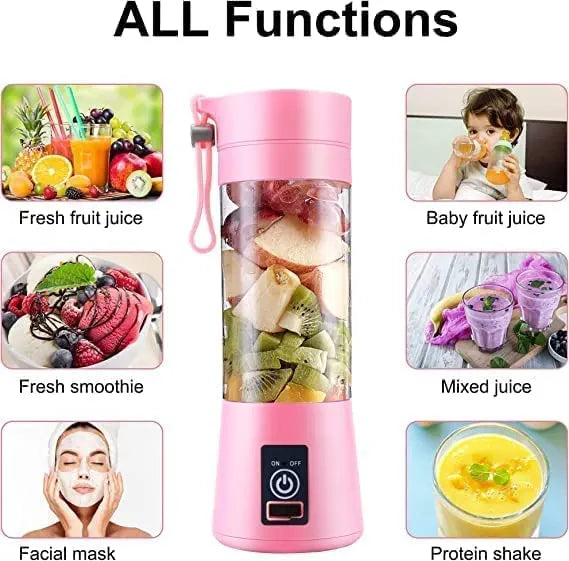 Mini Blender Fruit Mixer Portable Machine 380ml (USB rechargeable)