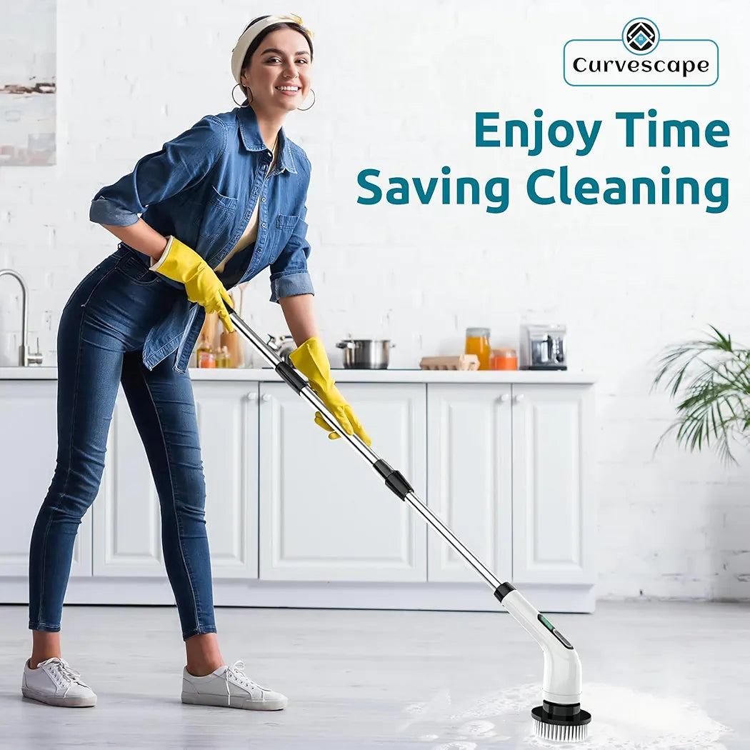 9 in 1 cleaning brush with adjustable speed.